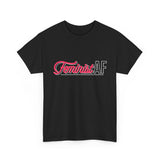 Black Feminist AF retro feminist T-shirt with pink and white lettering