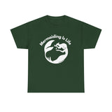 Forest Green Mermaiding Is Life T-shirt with white mermaid design