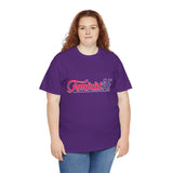 Woman wearing Feminist AF retro feminist graphic T-shirt